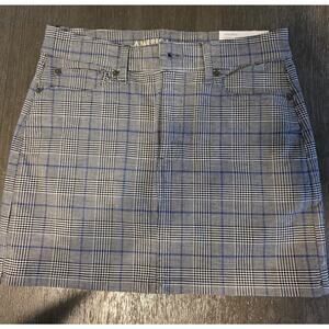American Eagle Women's Skirt Size 2 Hi-Rise Mini Gray Plaid Stretch preppy fall